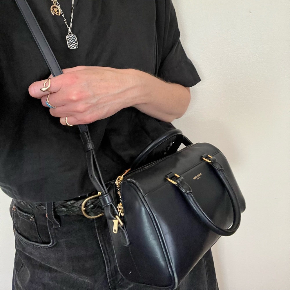 YSL Baby Duffle Crossbody Bag in Navy